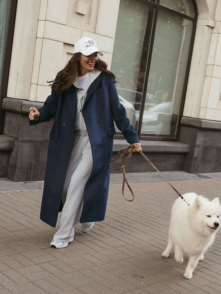 Bộ đồ thể thao nữ hai mảnh áo hoodie khóa kéo ngắn tay dài và quần dài — Màu xanh hải quân, màu xanh đậm, nâu sẫm