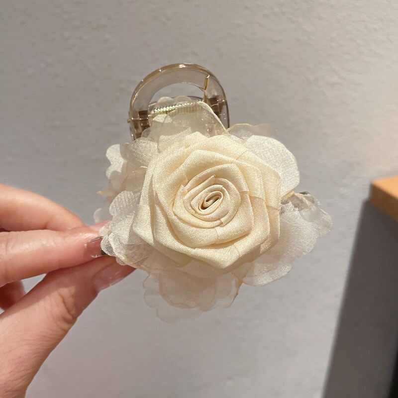 工場直販スーパーフェアリーフラワーグリッパー、高級ヘアアクセサリー、女性用多用途サメクリップ、後頭部用スイートヘアクリップ|undefined