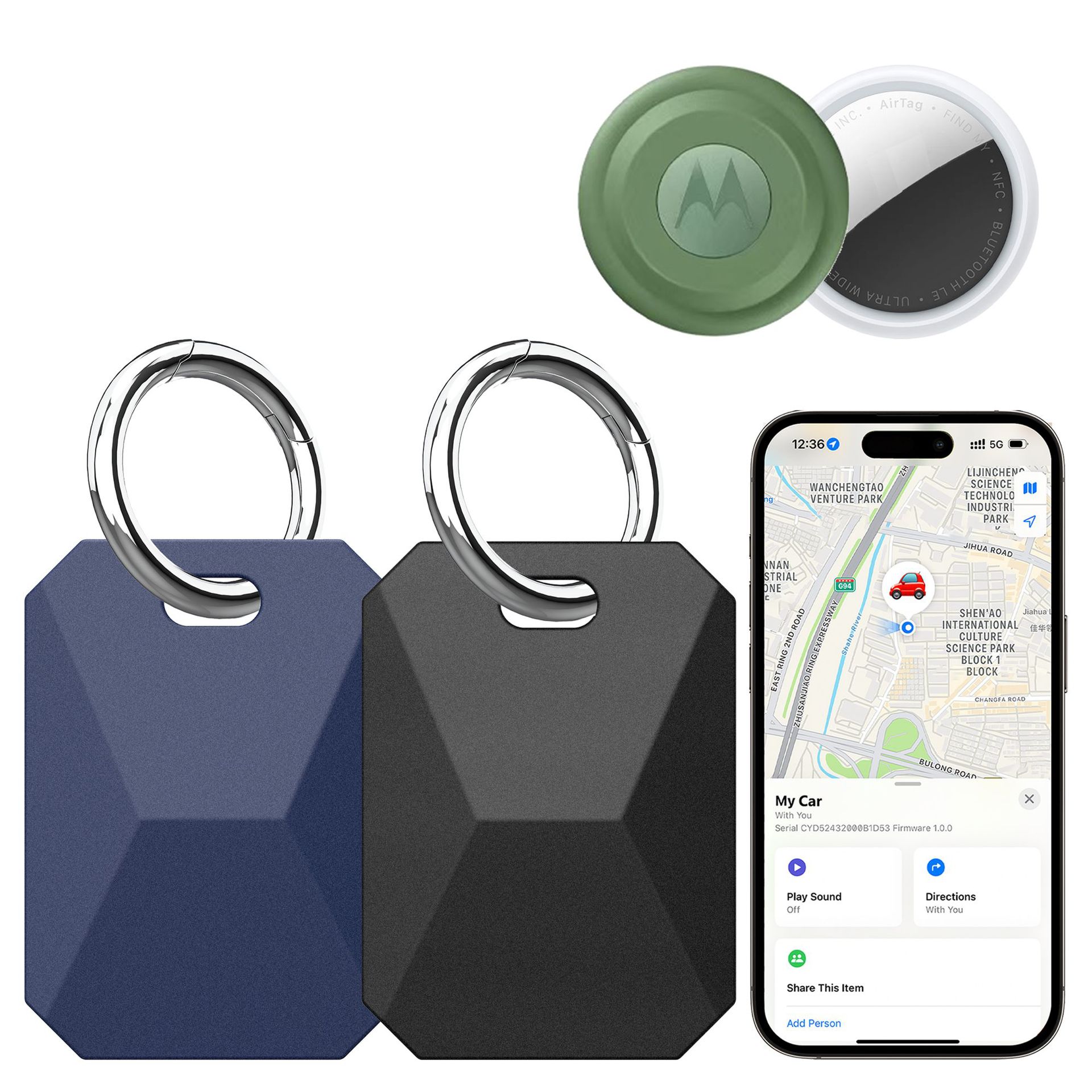 适用苹果airtag保护套赛博防丢定位器moto tag 2硅胶钥匙扣保护壳