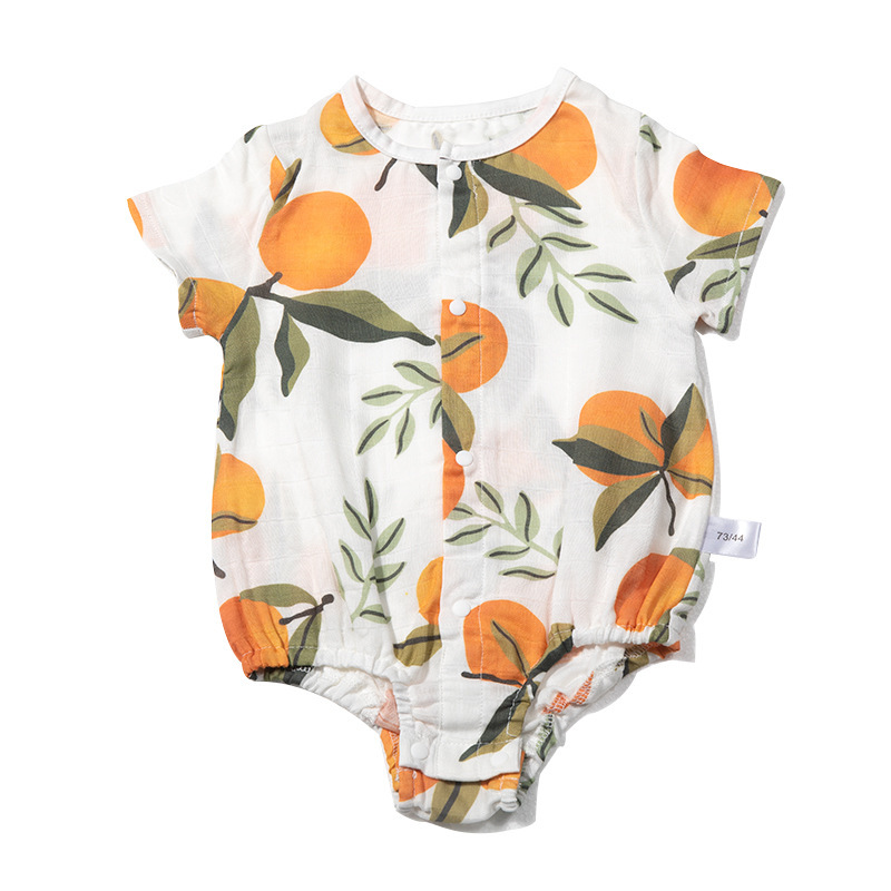 Muslin ropa de pedo de estilo fino para recién nacidos, mameluco de doble capa de algodón de bambú, mameluco de una pieza, ropa de escalada, ropa