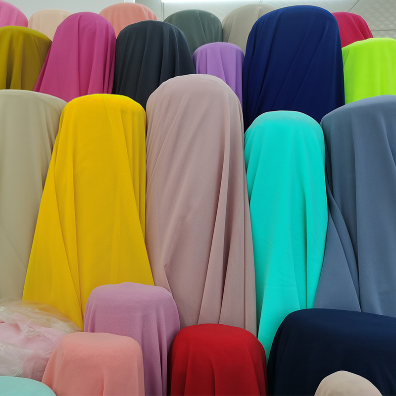 Solid Color 75D Pearl Chiffon Fabric Polyester Fabric Wedding Supplies Fabric Shirt Fashion Dress Chiffon Fabric
