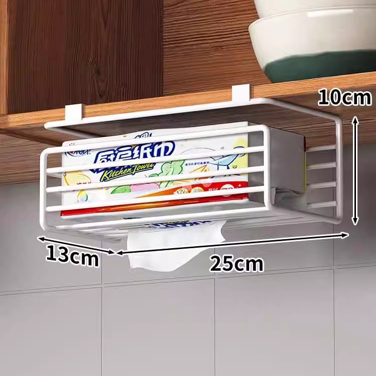 Rack de toallas de cocina rack de almacenamiento de toallas de cocina rack de papel de hierro forjado multifuncional rack colgante debajo del gabinete