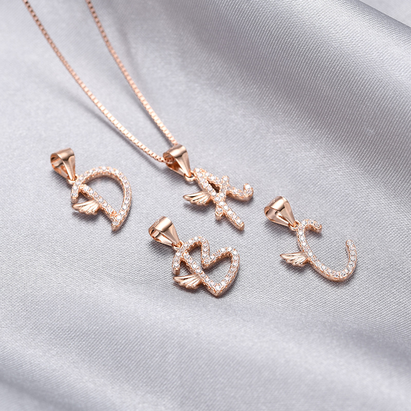 Europeo y americano transfronterizo personalizado diamante-incrustado 26 letras inglesas colgante collar s925 plata esterlina Cadena de clavícula creativa joyería femenina