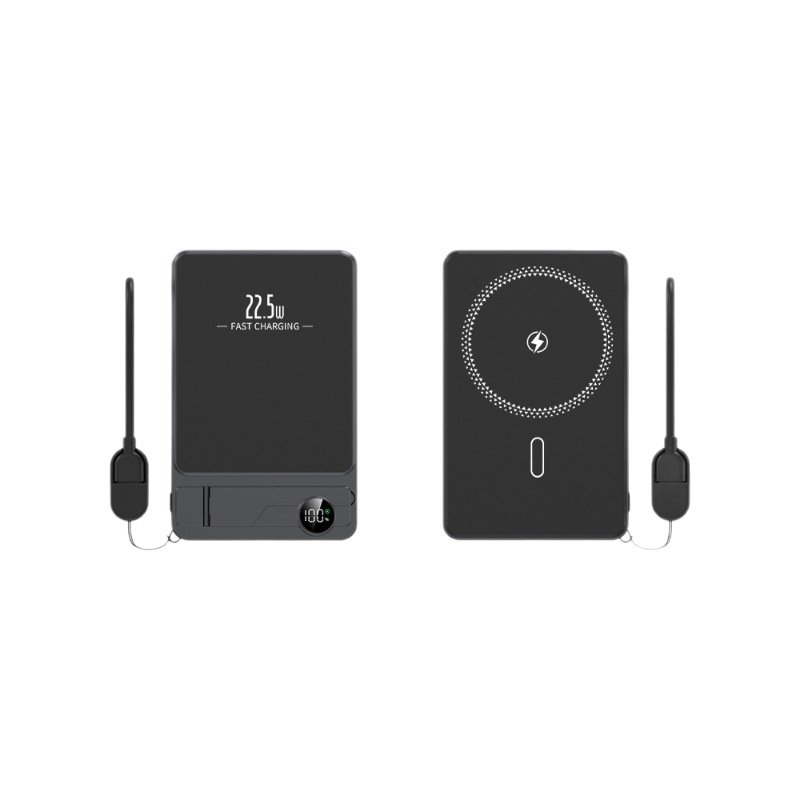 Nuevo tesoro de carga transfronterizo qi2 magnet inalámbrico ultra delgado 10000 mAh con batería externa cableada fuente de alimentación móvil