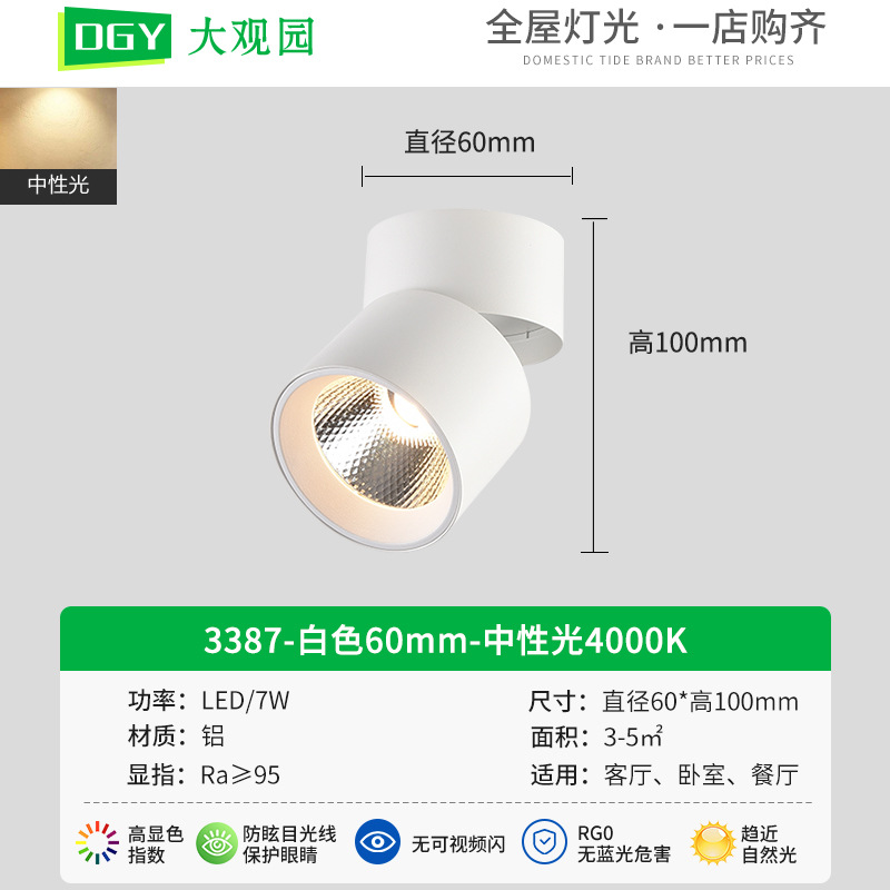 Lámpara de pared plegable con ángulo ajustable para montaje en superficie Daguan Garden, para pared de fondo de casa, luz de techo pequeña en forma de colina 406L.