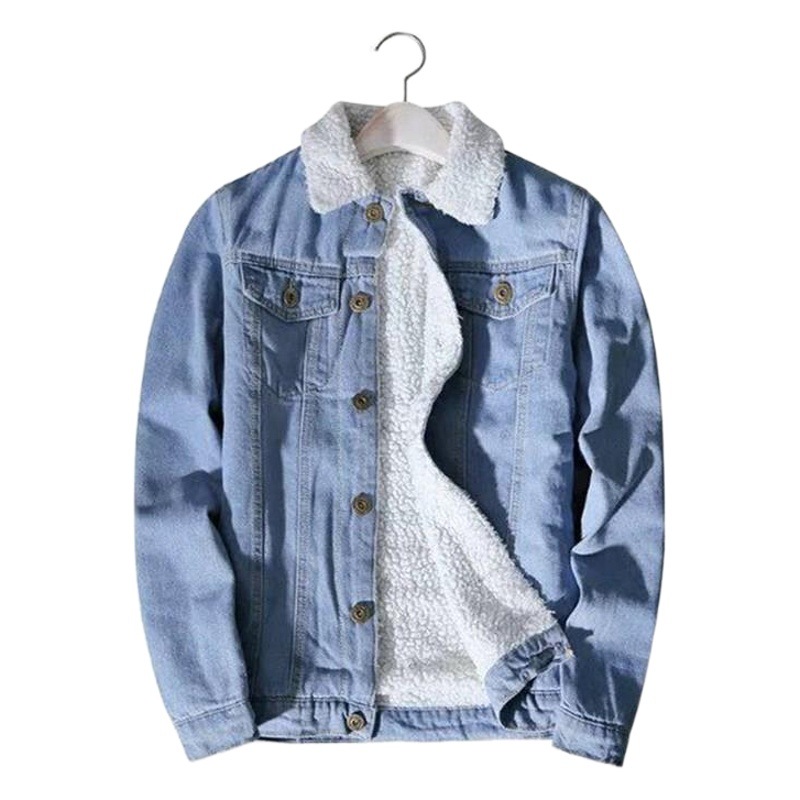 Ropa de pareja de lana bereber Abrigo de mezclilla para jóvenes Abrigo cálido de algodón acolchado más tamaño Chaqueta de comercio exterior transfronteriza de una sola pieza de moda