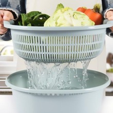 加厚果盆果篮双层镂空果盘厨房洗水果菜篮家用沥水篮洗菜收纳欧式