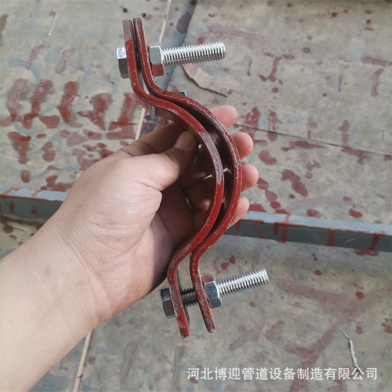 管夹基准型双螺栓管夹管道立管长管夹双孔短管夹四螺栓抱箍-阿里巴巴