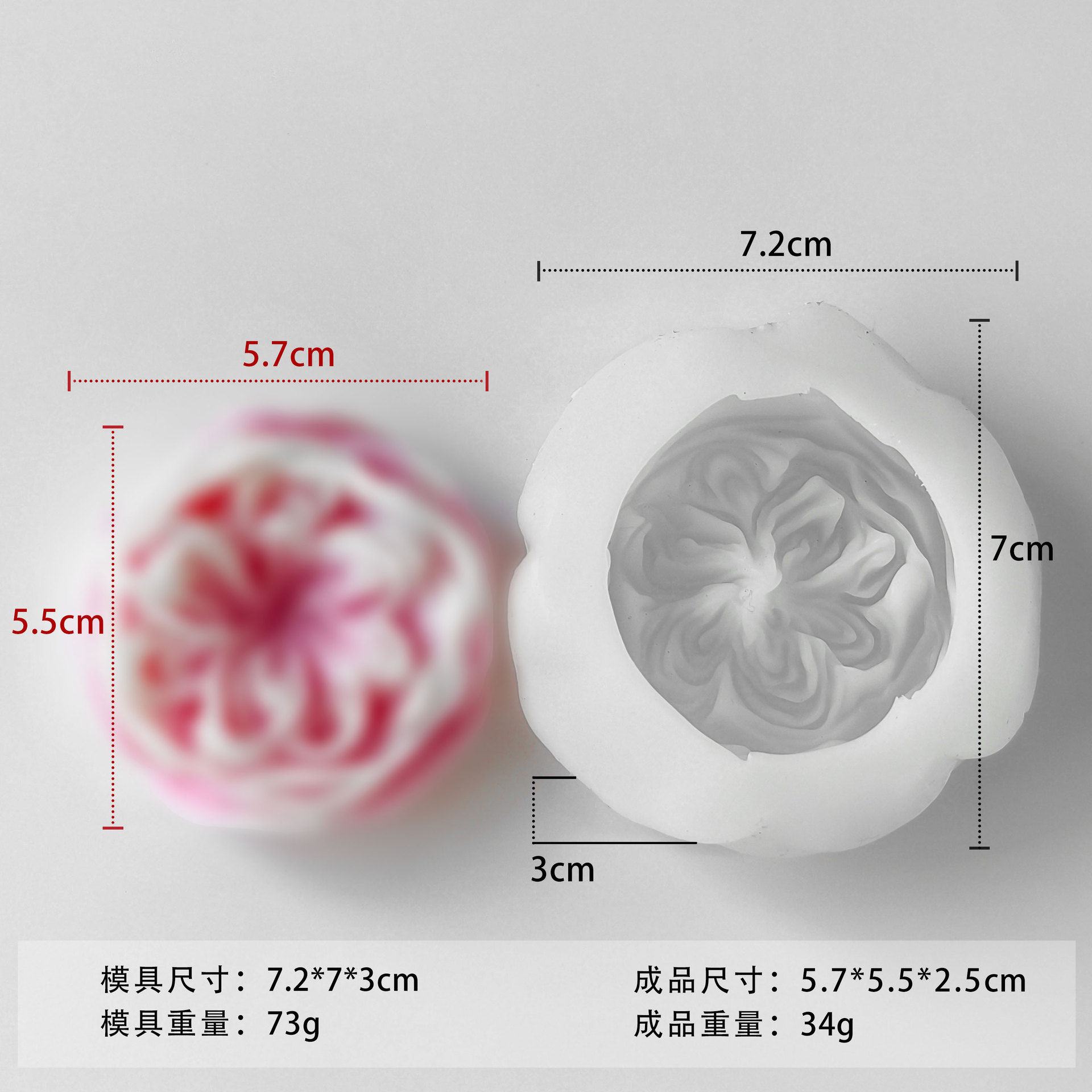 Jiahuimei flor aromaterapia vela molde de silicona DIY pétalo fragancia piedra hecha a mano jabón yeso epoxi herramienta abrasiva