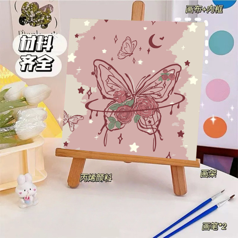 蝶デジタル油絵 diy 着色油絵子供の手描き蝶装飾絵画装飾品メーカー卸売|undefined
