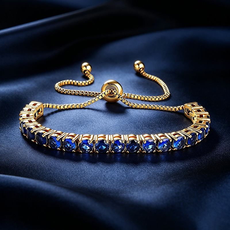 European and American Cross-Border Hot-Selling Niche High-End 4mm Zircon Bracelet, Stainless Steel Adjustable Bracelet for Women with an Artistic Touch European and American Cross-Border Hot-Selling Niche High-End 4mm Zircon Bracelet, Stainless Steel Adjustable Bracelet for Women with an Artistic Touch