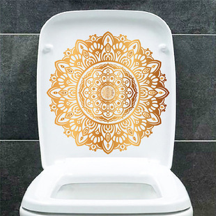 New ACC33034 creative European gold stickers bathroom toilet waterproof toilet cover toilet stickers self-adhesive wall