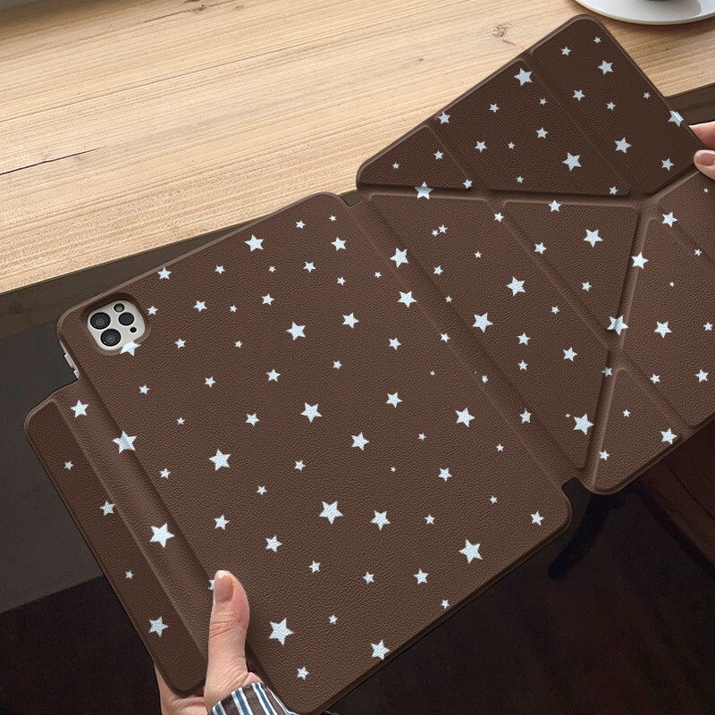 Japanese and Korean Star Full Screen Suitable for Apple iPad Tablet Protective Case Mini Magnetic Air Pen Slot Pro 11inch Anti-Bend