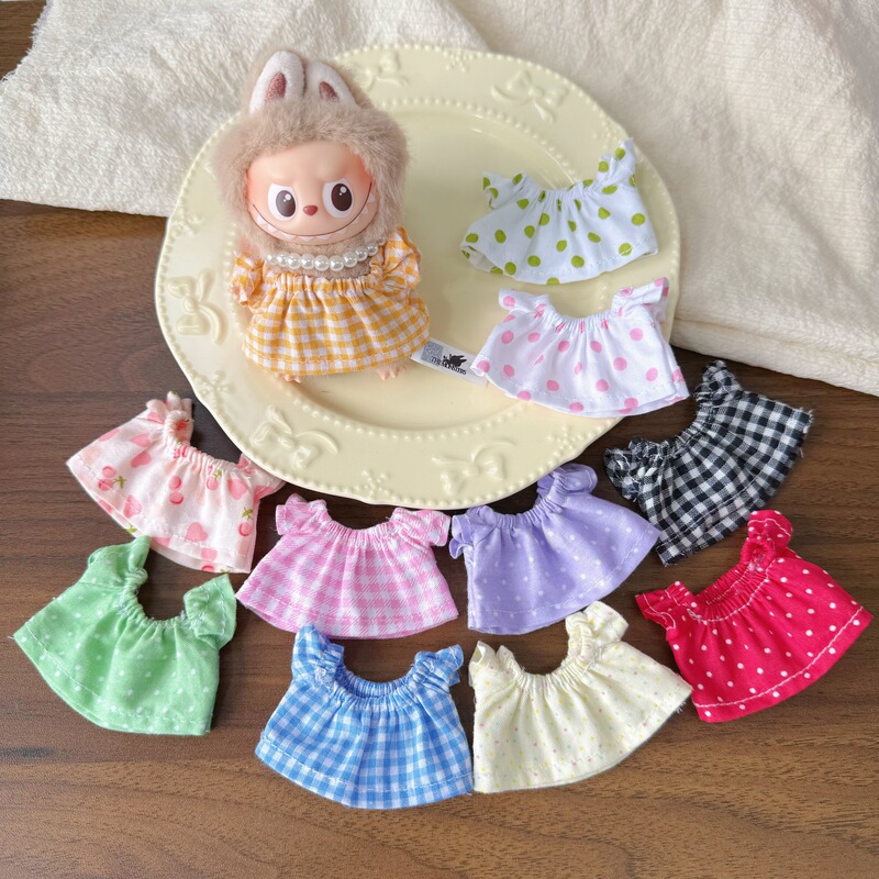 Fourth Generation Mini Labubu Doll Clothes 10cm Dress-Up Clothes Mini Skirt 4.0Labubu Replacement Wholesale