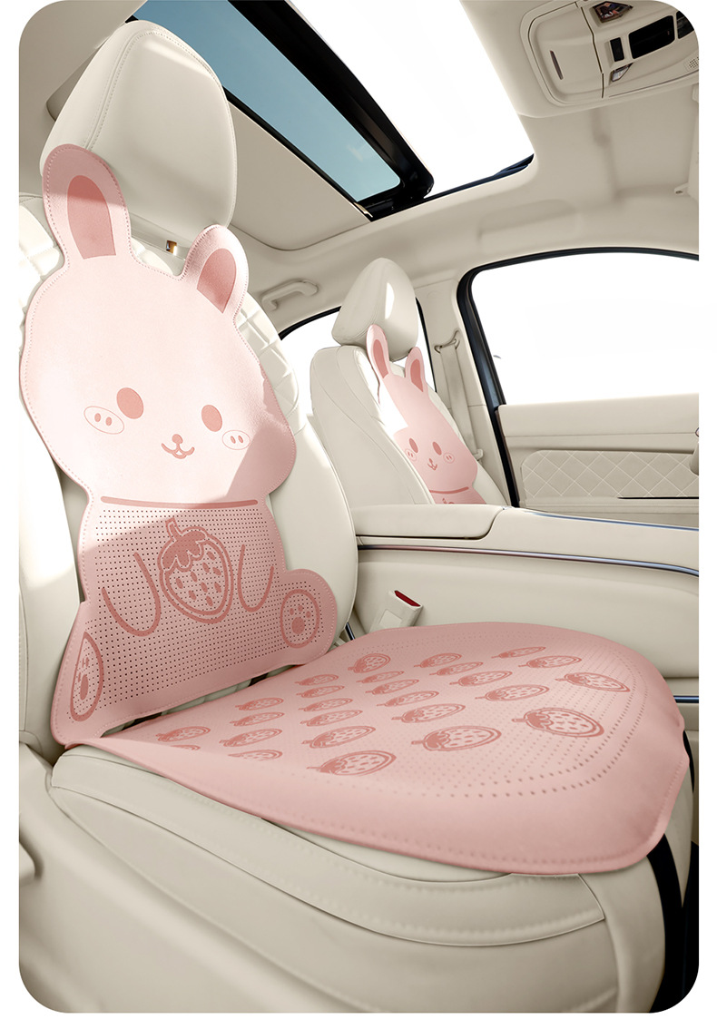26 Years New Model Cute Little Rabbit Faux Fur Half-Cover Saddle Pad Car Seat Cushion Cover Universal for All Seasons
