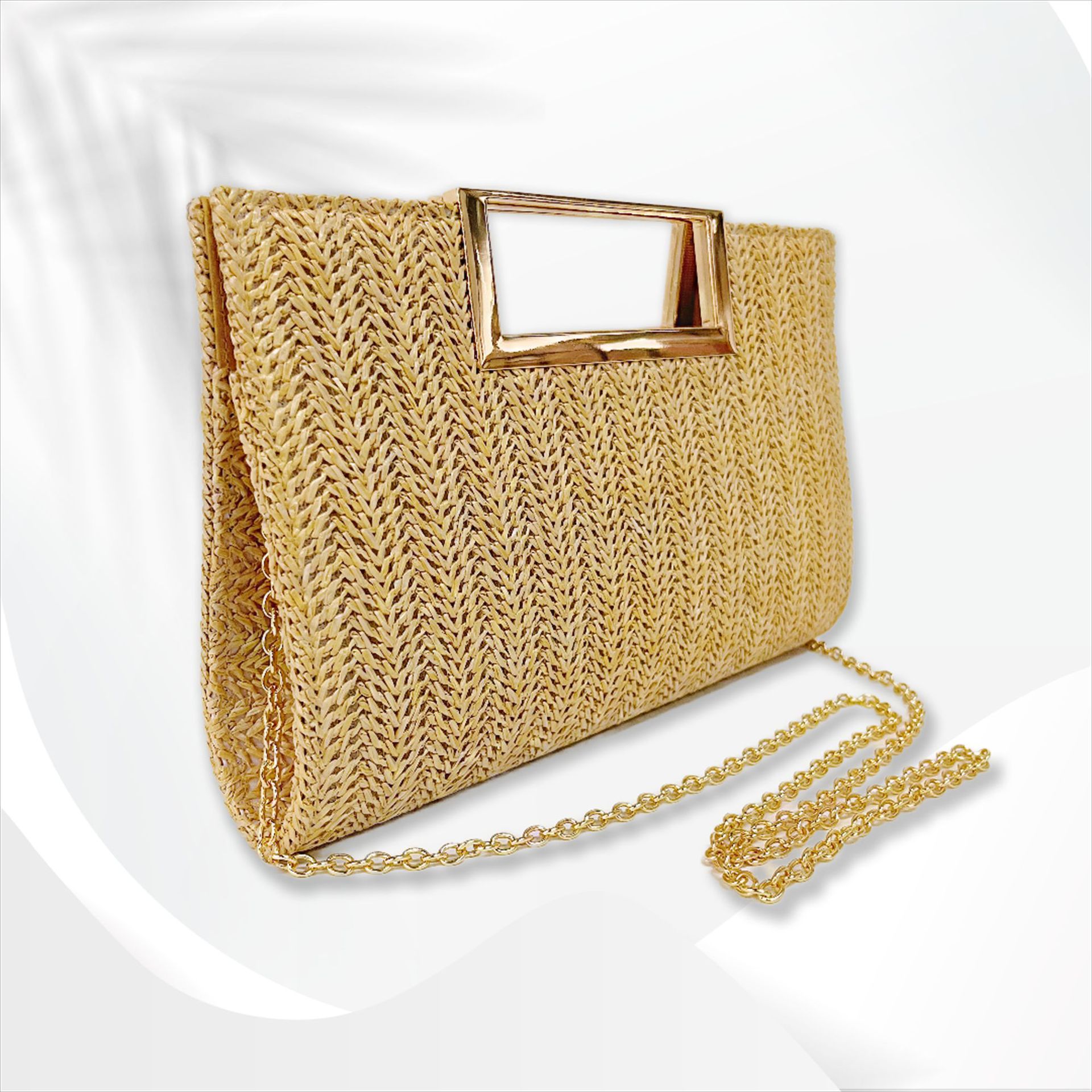 Pochette da sera intrecciata per donna stile europeo elegante_voghion.com