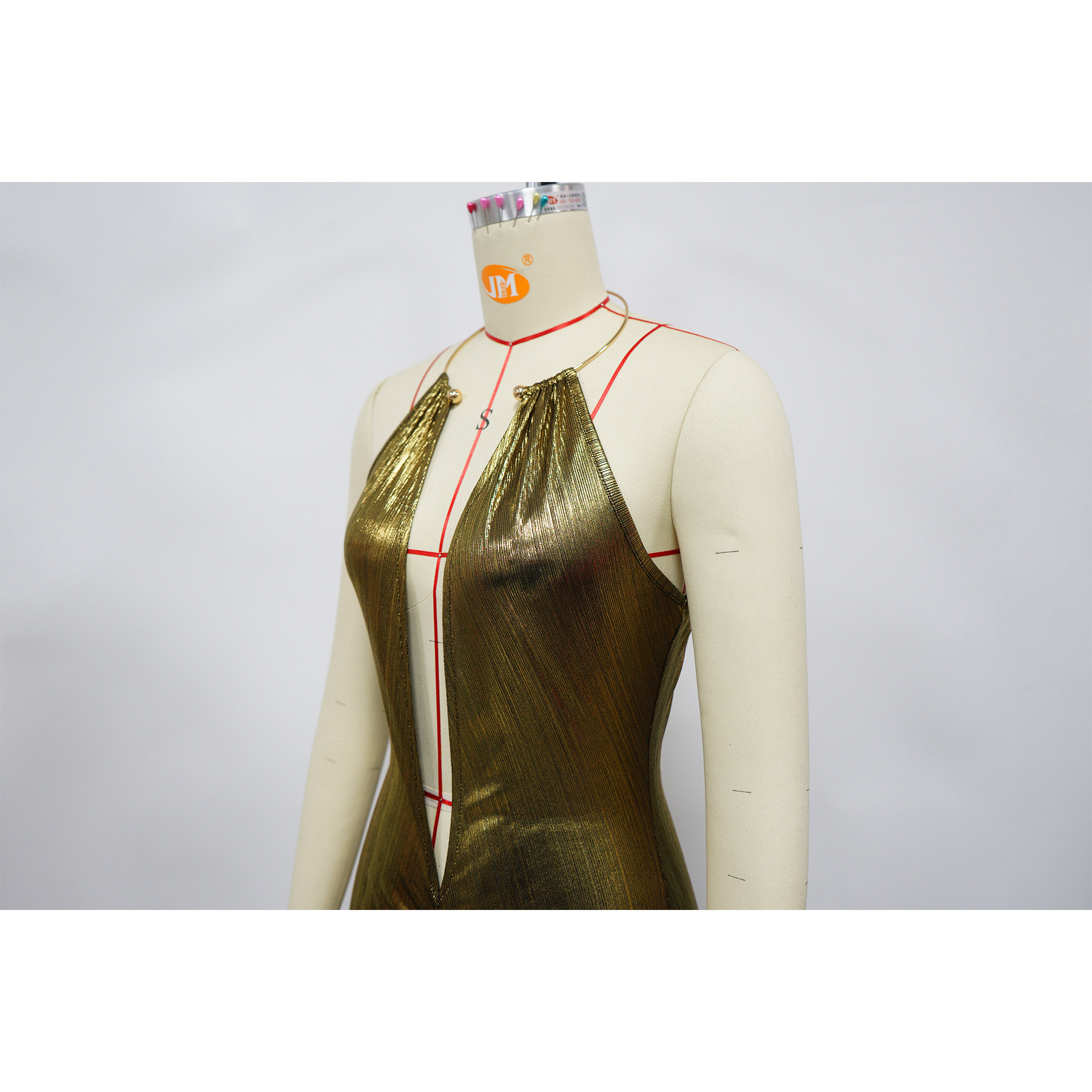 Women Clothing Sexy Deep V Plunge Neck High Slit Sleeveless Party Dress Dress