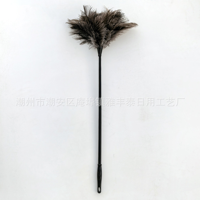 New Ostrich Feather Duster Dust Removal Chicken Feather Duster Feather Duster Solid Wood Handle Cleaning Performance Props