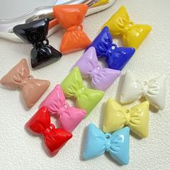 彩色树脂大号领结蝴蝶结吊坠diy手机链钥匙扣配件材手串吊坠挂件