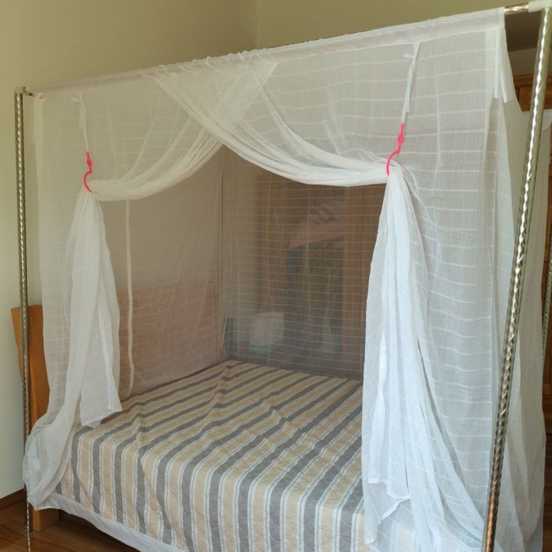Old-Fashioned Mosquito Net Lotus Brand Double-Thread Extra-Dense Cotton Gauze Mosquito Net with Bamboo Binding Rope Traditional Student Tent Nationwide Package