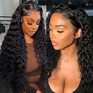 �W��Ůʿǰ�ٽz�ٰl13*6 Water Human Hair Glueless Wig ȫ�^��