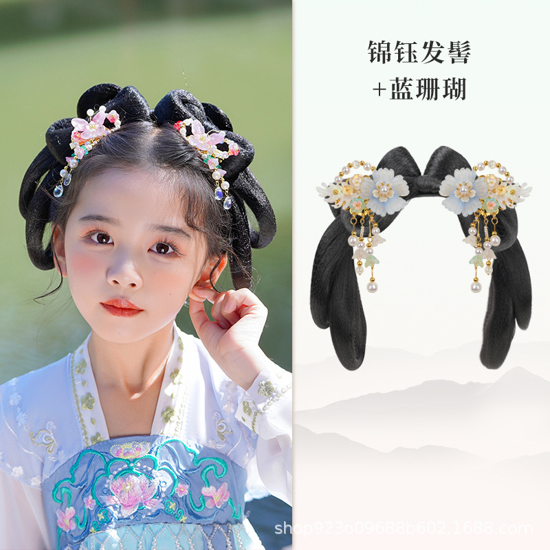 산호 블루 헤어 액세서리의 쌍