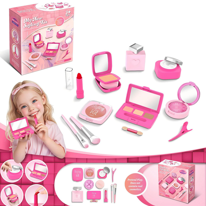 Navidad infantil imitación de sombras de ojos maquillaje juguetes de maquillaje para niñas en el hogar no borrable princesa maquillaje cubierta