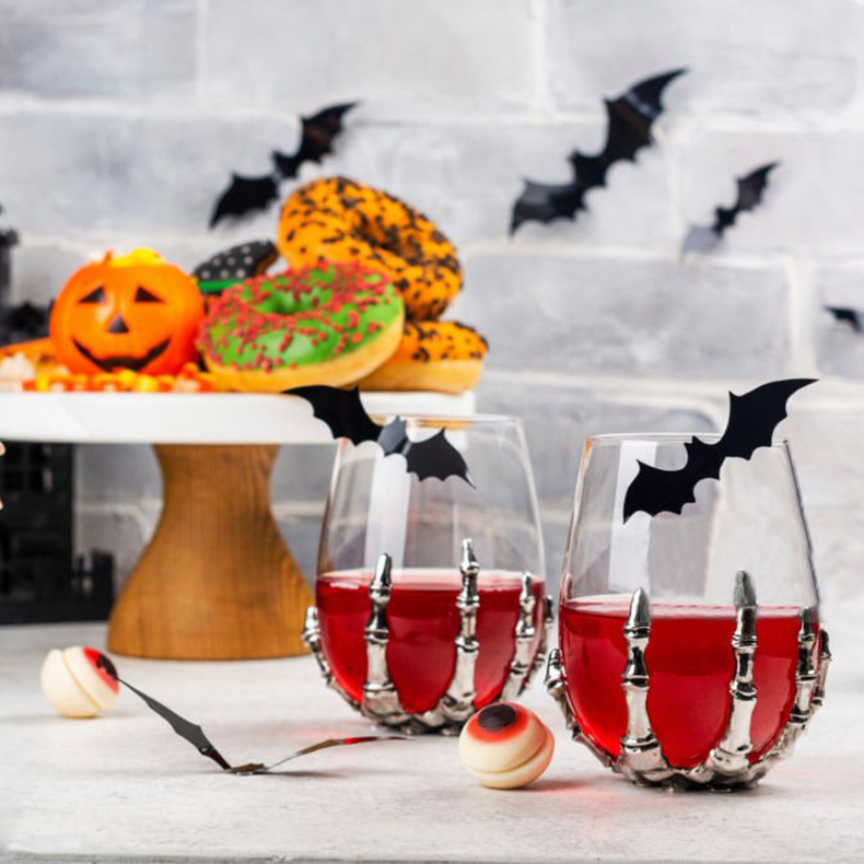 Transfronterizos Halloween PVC Bat Stick Set Black Bat Stick Wall Glass Stick Halloween Party Decoration Bat