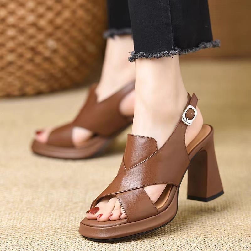 fashionable sandals with a strap