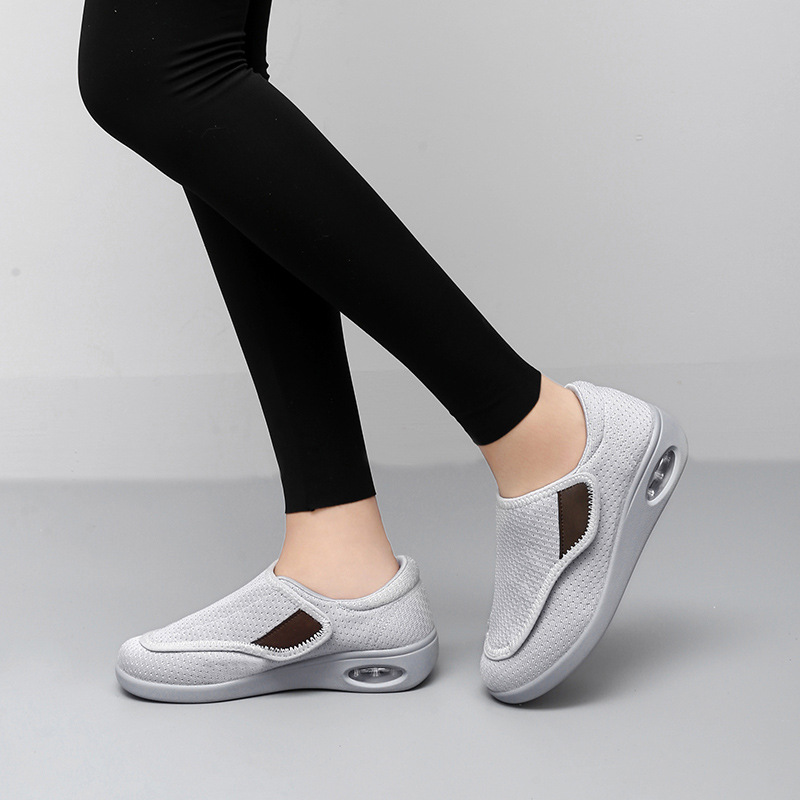 2025 nuevos zapatos deportivos cómodos casuales de velcro transpirables de malla suave de primavera y otoño transfronterizos para mujer