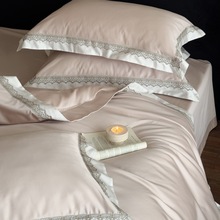 高档轻奢120支长绒棉四件套超柔亲肤四季乔迁备婚床品全棉可送礼