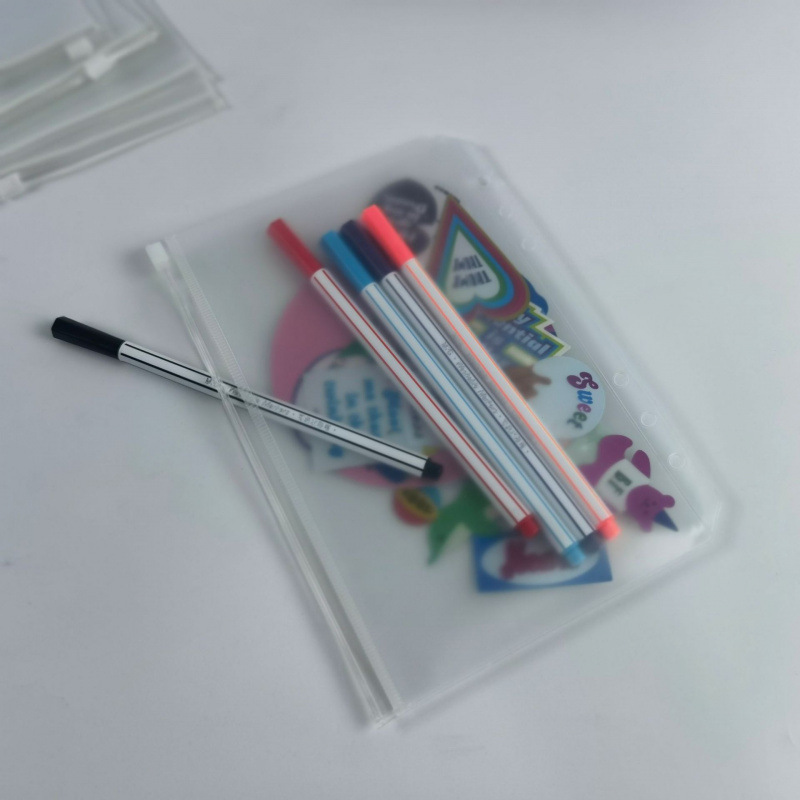 A5A6A7B5A4 Book 6-hole Loose-leaf Notebook Zipper Bag Bill Book PVC Storage Bag Chain Bag