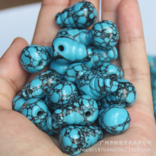 Factory wholesale second-generation Mengsong magnesite turquoise jade blue mesh flower iron wire integrated three-way Buddha head accessories