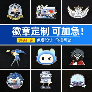 金属徽章勋章定制 烤漆滴胶卡通城市胸章 仿珐琅动漫金属校徽加工