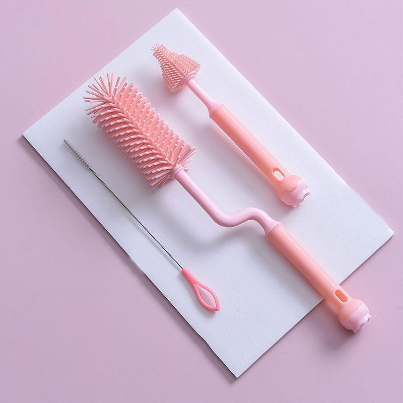 Rosa (conjunto de cepillo de botella de 3 piezas) ☆