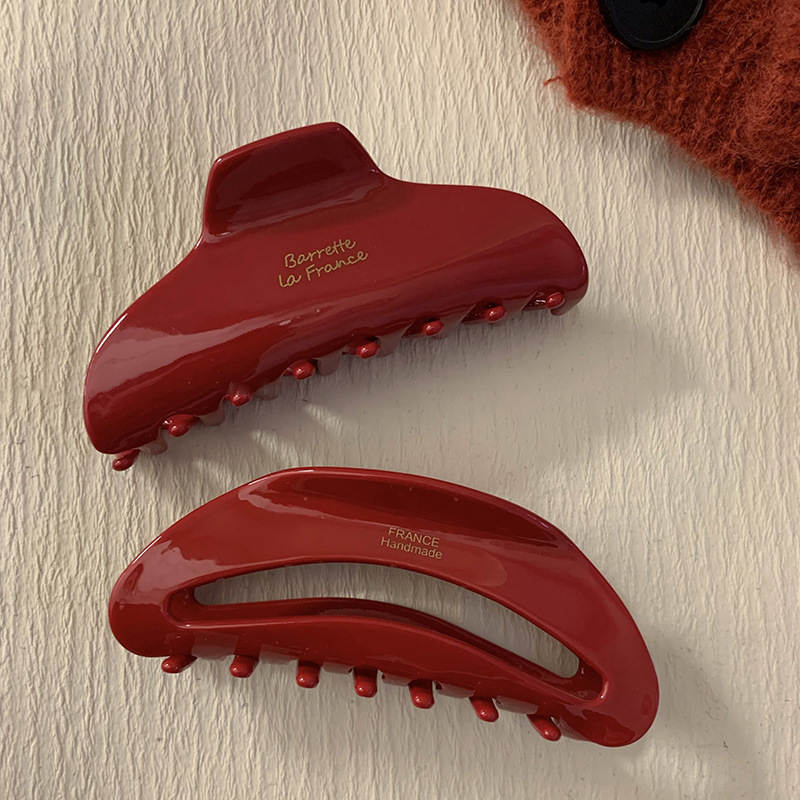 Rode serie! Acetaat grote clip letter goud merk achter hoofd opgestoken haai clip haaraccessoires hoofdtooi haarspeld voor vrouwen_voghion.com