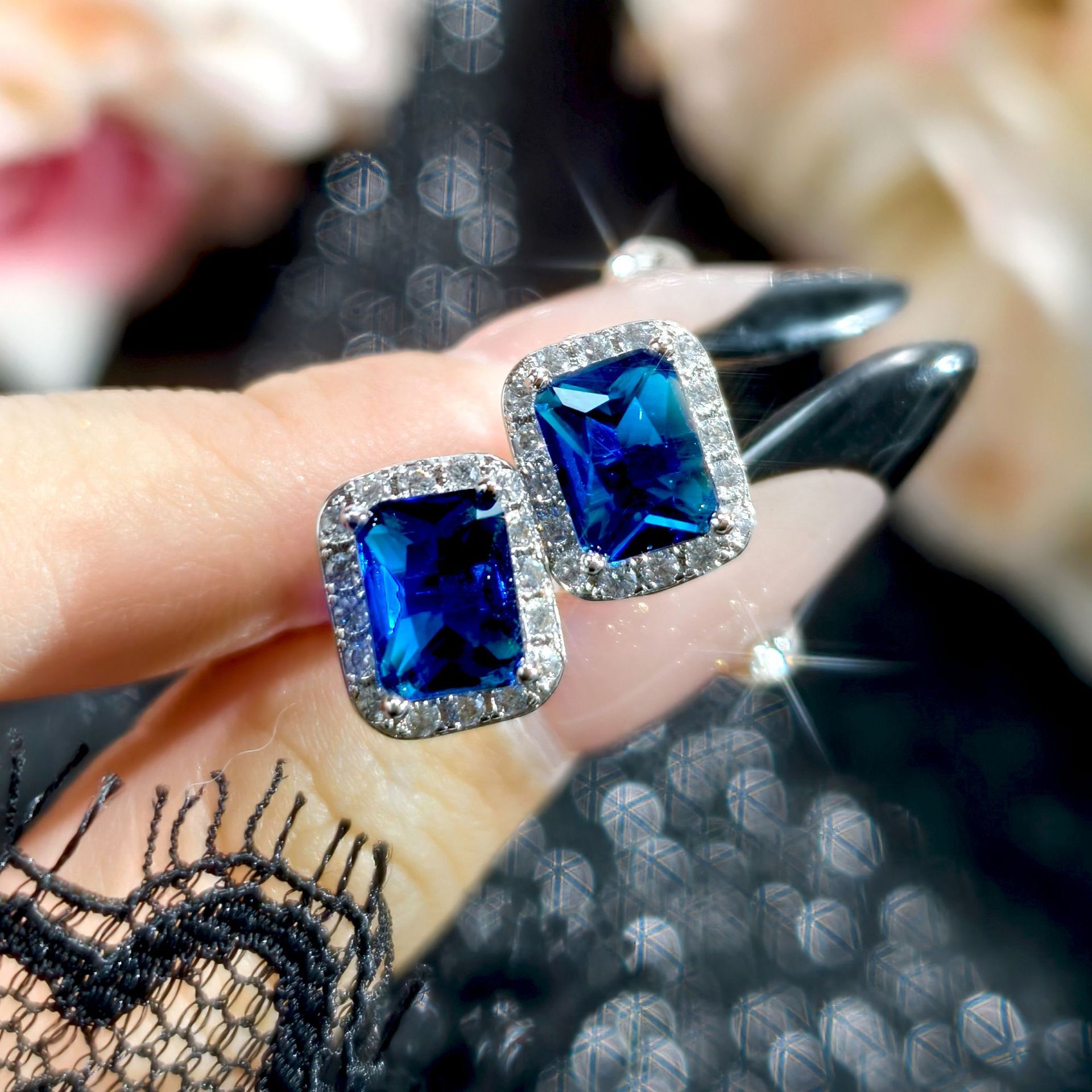 Elegant royal tourmaline earrings