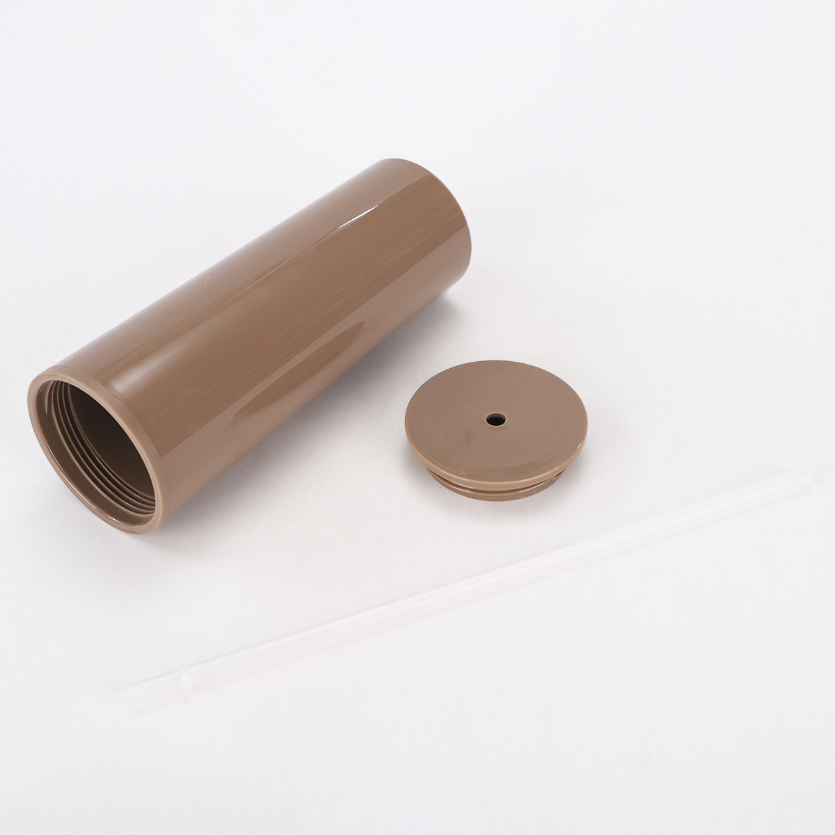 Nuevo 24oz taza de paja de vacío de gran capacidad moderna taza de plástico de cubierta plana taza de agua portátil al aire libre taza de regalo