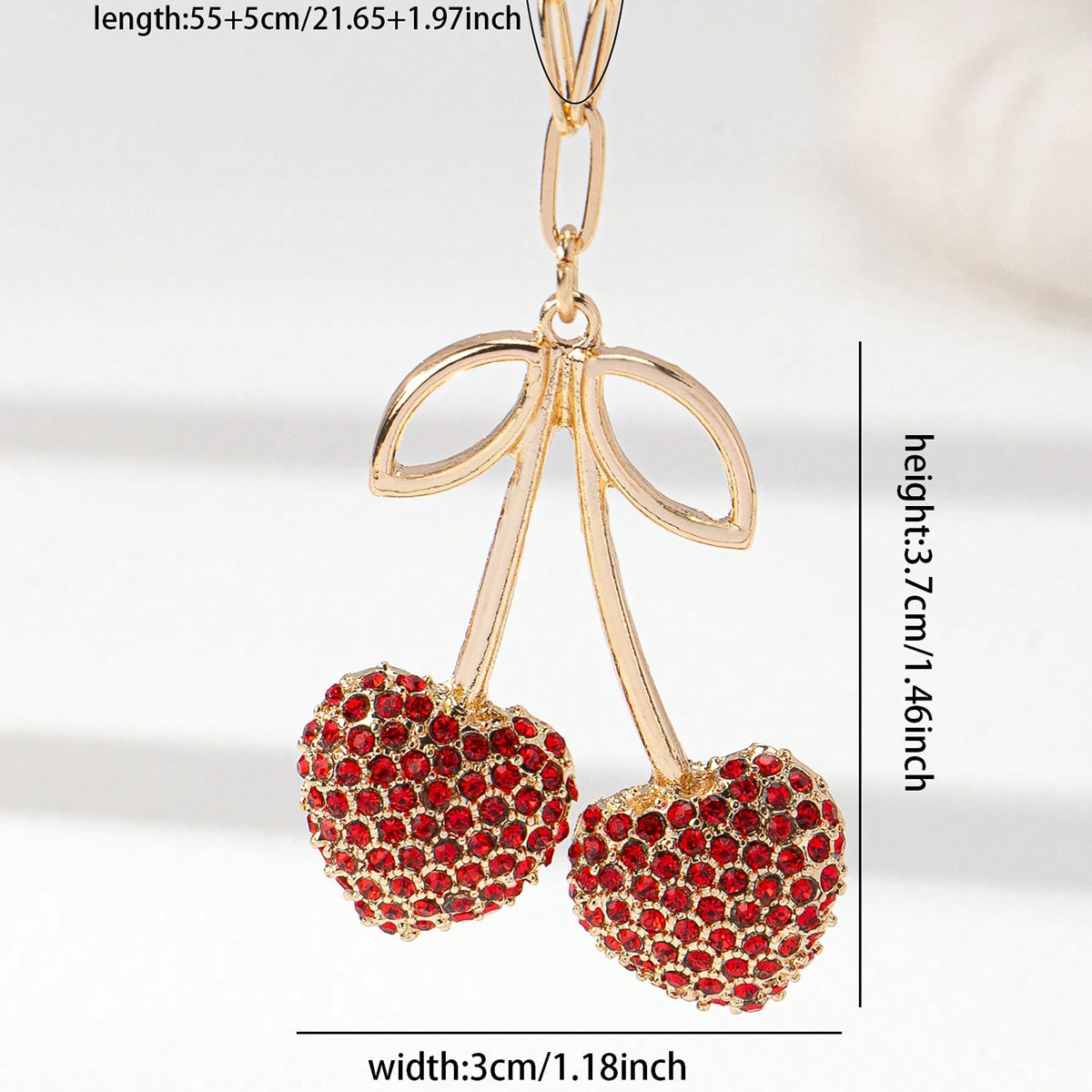 All Seasons Season Women's Gender Elegant Sweet Cherry Alloy Paperclip Chain Cable Chain Lobster Trigger Clasp Closure Pendant Necklaces Wholesale