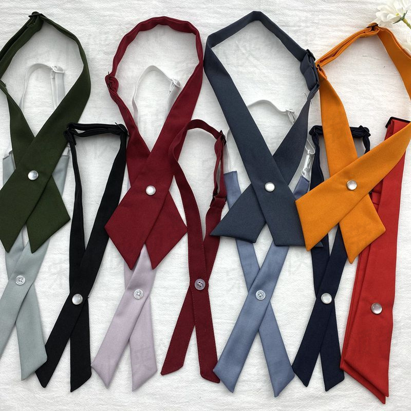 Jk Uniform Cross Tie Burgundy Blue Gray Thai Bachelor's Uniform Free Thin Bow Shirt Accessories