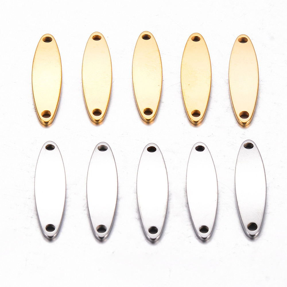 304 Stainless Steel Material 20 PCS/Package 6*25mm 304 Stainless Steel Customization Laser Engraving Solid Color Pendant DIY Jewelry Accessories
