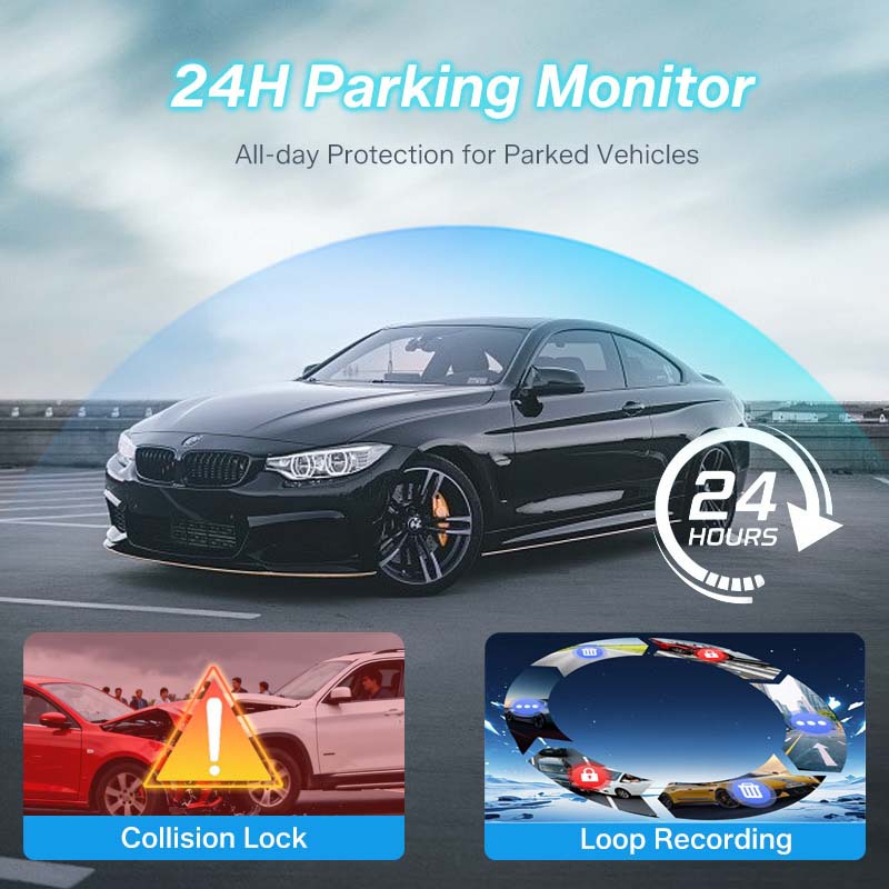 4G Remote Monitoring Quad-Camera 3inch Dash Cam with ADAS Blind Spot Warning and Fatigue Driving Sentry Mode