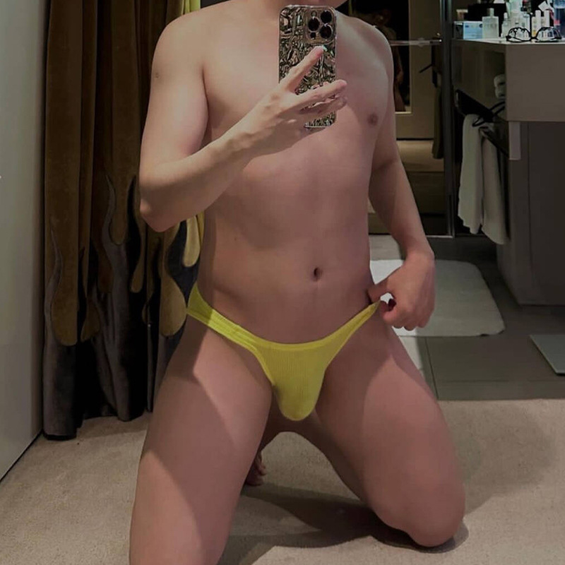 ADANNU High Fork Men's Underwear Threaded Cotton Comfortable Sport Breathable Low Waist Sexy Bikini Small Briefs