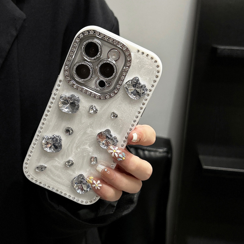 适用iphone15双面点钻苹果16promax手机壳14滴胶13KT钻11防摔软套|undefined