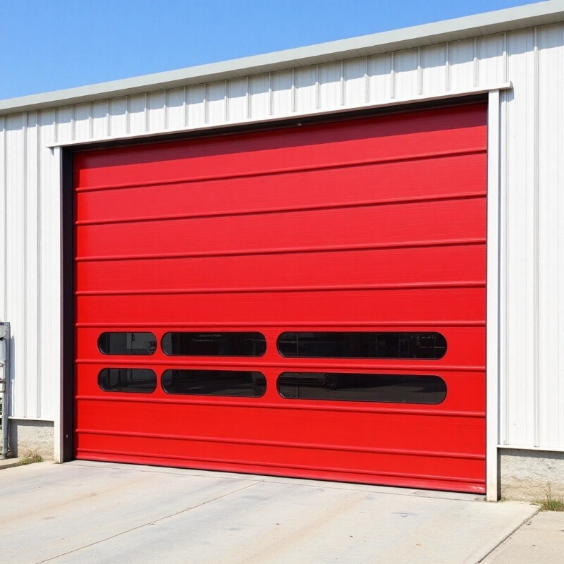 Stackable Doors, Galvanized Steel Plate, Dustproof, Windproof, See-Through, for Parking Lot Entrances, Workshops, Industrial Doors for Engineering Use