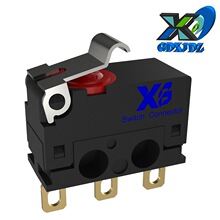 防水开关3脚6x13x8.7 微动开关弯柄短柄7.65 防水微动复位开关3A