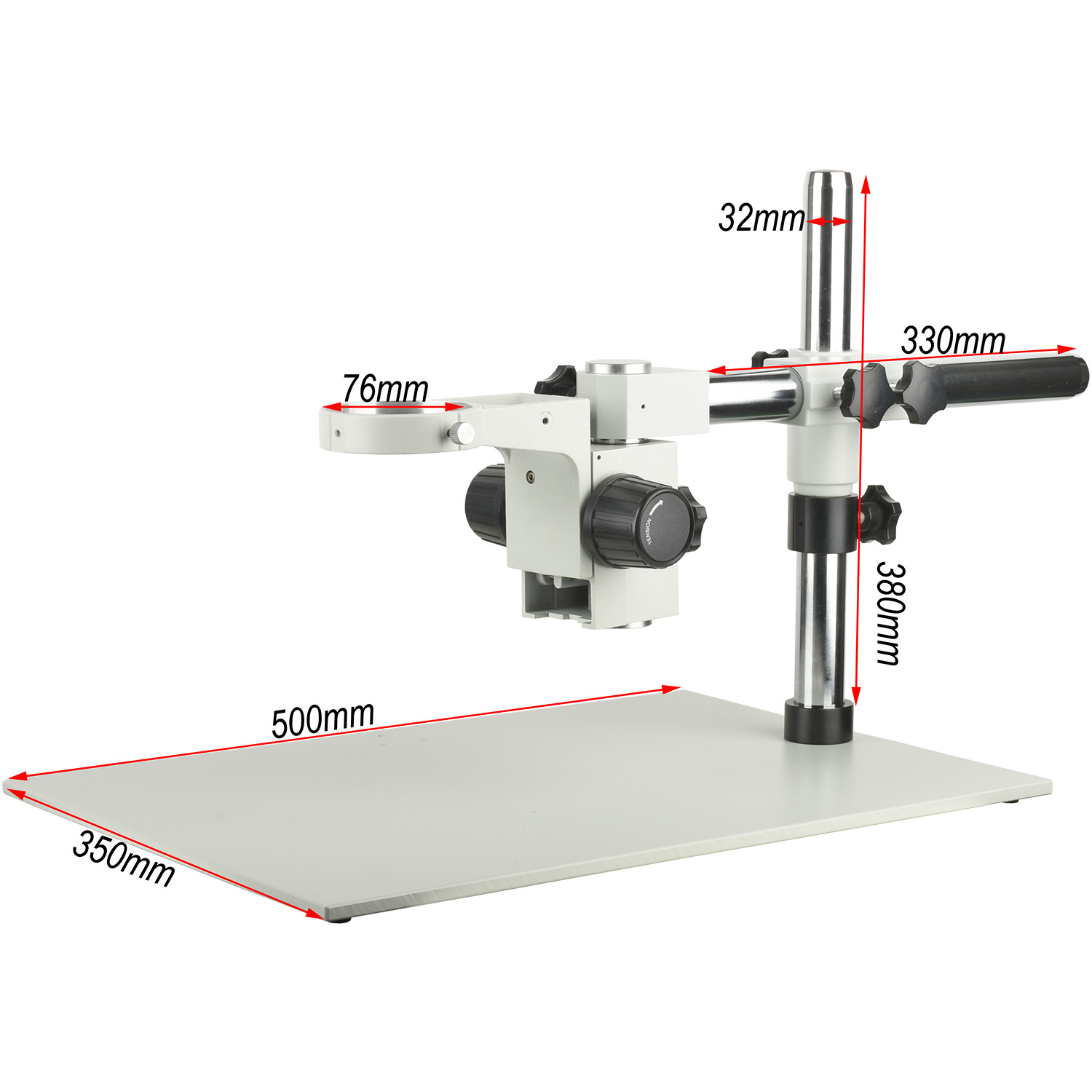 批发 大平台支架500X350mm底座 76mm调焦架显微镜万向调节支架