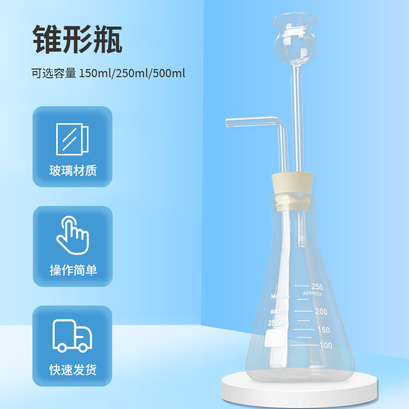 Carbon dioxide oxygen production device C02 hydrogen gas generator simple Qipu generator conical flask Middle School