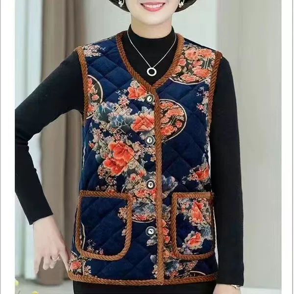 Blue double-sided velvet vest, increased thickness