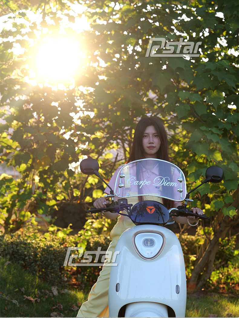 Electric Vehicle Retro Front Windshield Battery Windshield Retro Cute Female Sunny Day Modern Modification